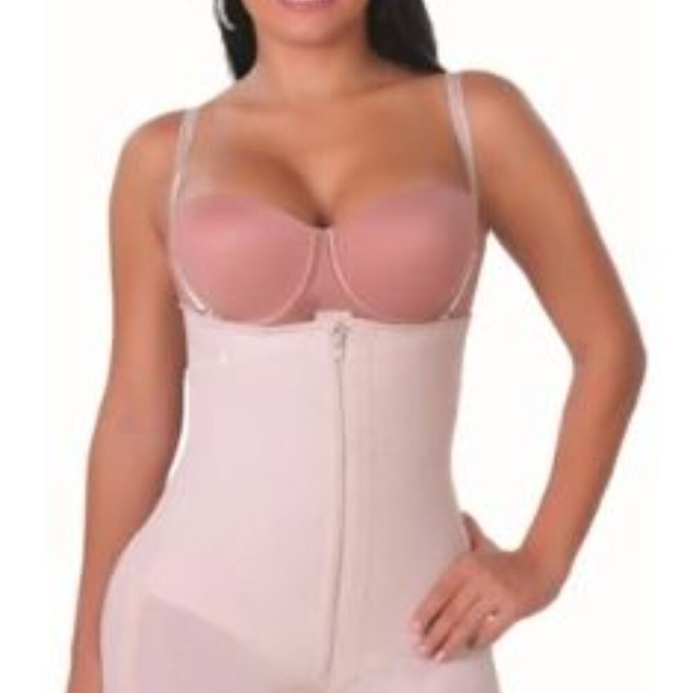 Colombian Strapless Faja Body Shaper – Tummy Control Butt Lifter – Size L – Beig